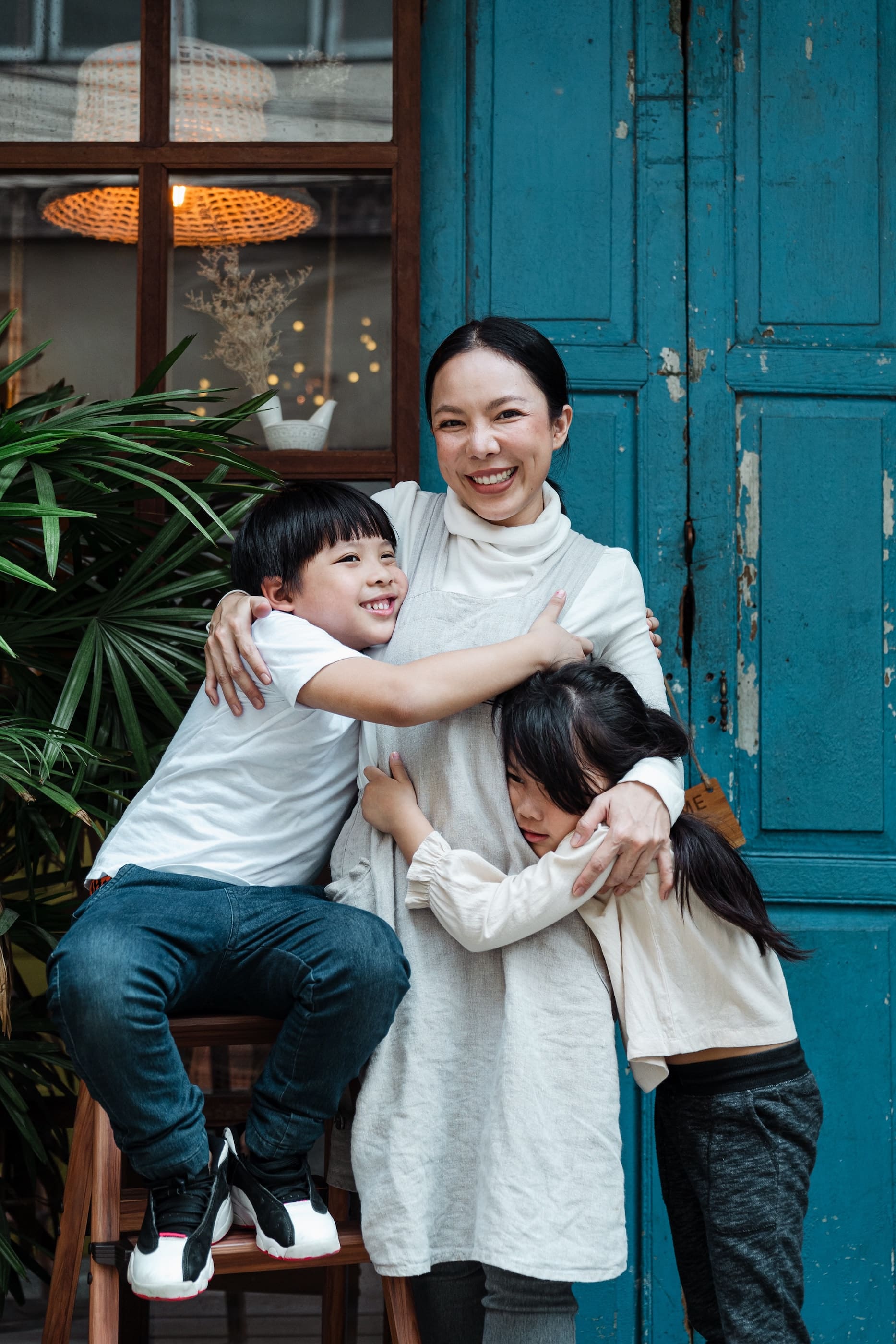 mother with her children